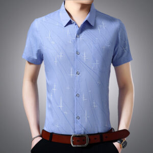 Iron-Free Casual Seamless Mens Lapel Shirt