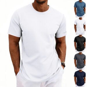 Plus-size Men's Summer Athletic Quick Dry Crewneck Short Sleeves